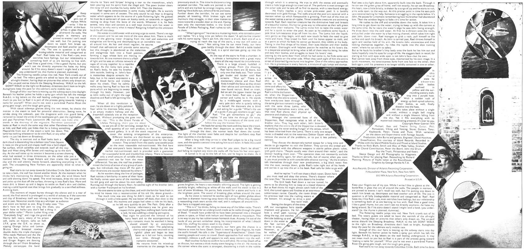 The Lamb Lies Down On Broadway The Full Inner Gatefold Story And Lyrics